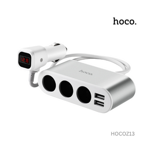 Hoco Lcd One-Pull-Three Car Charger - Z13
