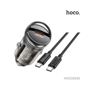 Hoco Sight Single Port PD30W Car Charger Set Type-C To Type-C - Z53S