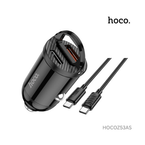 Hoco Vision PD30W + Qc3.0 Car Charger Set Type-C To Type-C - Z53AS
