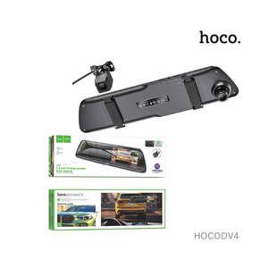 Hoco 4.5-Inch Rearview Mirror Driving Recorder Dual-Channel - DV4