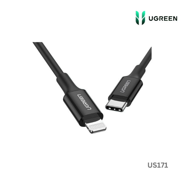 UGREEN USB-C to Lightning Cable M/M Nickel Plating ABS Shell 1m (Black)US171