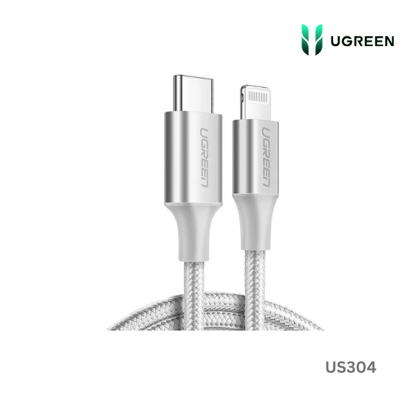 UGREEN USB-C to Lightning Cable Braided 2m (Silver)US304