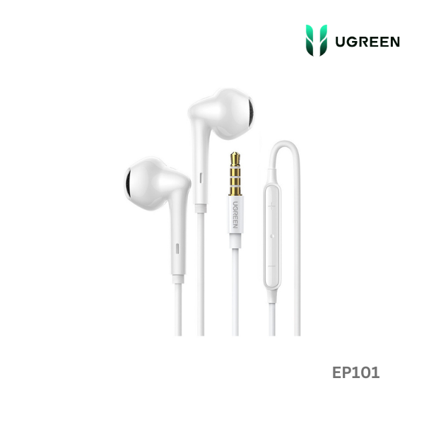 UGREEN Wired Earphones with 3.5mm Plug (White) EP101