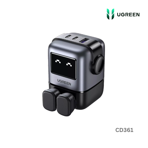 UGREEN Nexode RG 65W 3-Port GaN Fast Charger UK Grey 25686