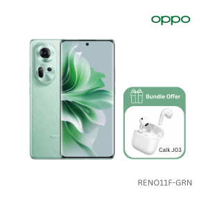 Oppo RENO11F 5G 6.7 8GB - 256GB Cam 64+8+2 - 32MP - Green With Free Calk Wireless Earbuds - J03 - White