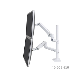 Ergotron LX Dual Stacking Arm, Tall Pole - White - 45-509-216