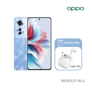 Oppo RENO11F 5G 6.7 8GB - 256GB Cam 64+8+2 - 32MP - Blue With Free Calk Wireless Earbuds - J03 - White