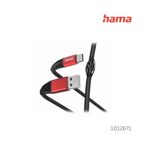 Hama USB-A to Type-C Charging-Data Cable 1.5 m - Black-Red