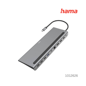 Hama Connect2Office Basic 9-in-1 USB-C Docking Station - Grey