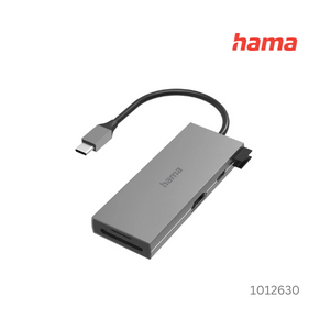 Hama 6-in-1 USB-C Hub, 2 x USB-A, USB-C, HDMI, SD, microSD