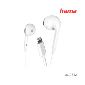 Hama Glow Earphones with Lightning Cable, Microphone - White