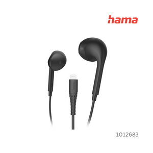Hama Glow Earphones with Lightning Cable, Microphone - Black