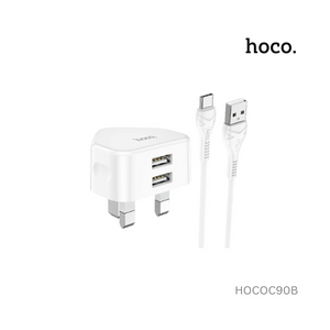 Hoco Grandiose Dual Port Charger Set iPhone (Uk) - C90B