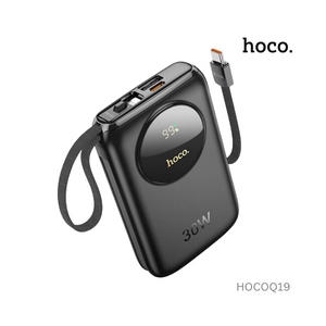 Hoco Lucky 30W Fully Compatible Power Bank 10000Mah With Digital Display And Cable - Q19