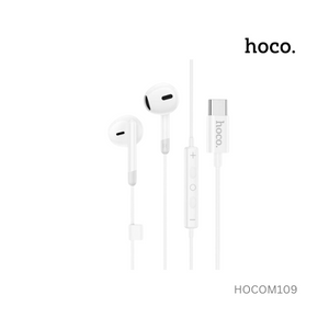 Hoco Type-C Sunny Digital Wire Control Earphones With Microphone - M109