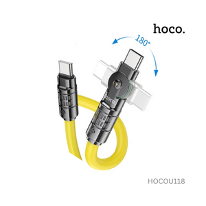 Hoco Type-C To Type-C Triumph 60W Rotating Charging Data Cable - U118
