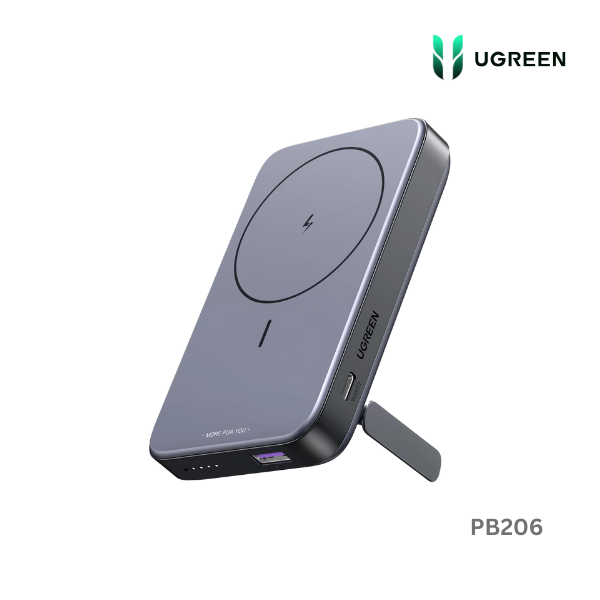 UGREEN 10000mAhPD-20W Magnetic Wireless 15W Power Bank (Space Gray) (LY) PB206