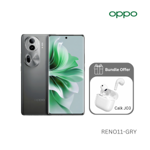 Oppo RENO11 5G 6.7 12GB - 256GB Cam 50+32+8 - 32MP - Grey | With Free Calk Wireless Earbuds - J03 - White