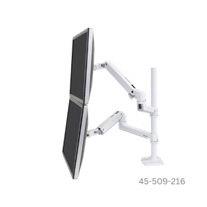Ergotron LX Dual Stacking Arm, Tall Pole - White - 45-509-216