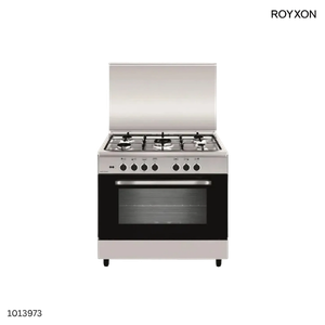Royxon 5-Burner Gas Cooker 80x50cm with Enameled Pan Support - Silver (AL8534GI)