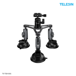 Telesin Triple Suction Cup Mount for Cameras