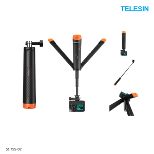 Telesin Floating Selfie Stick with Tripod for Action Cameras