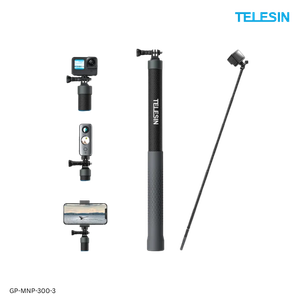 Telesin 3rd Generation 3.0m Carbon Fiber Selfie Stick