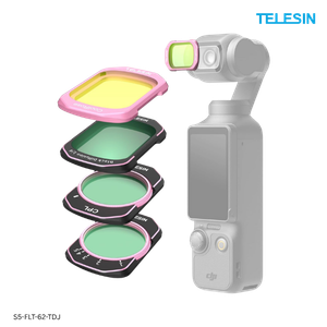 Telesin Filter Kit for DJI Pocket 3/4 - CPL, VND2-32, Black Diffusion & Cool Rose